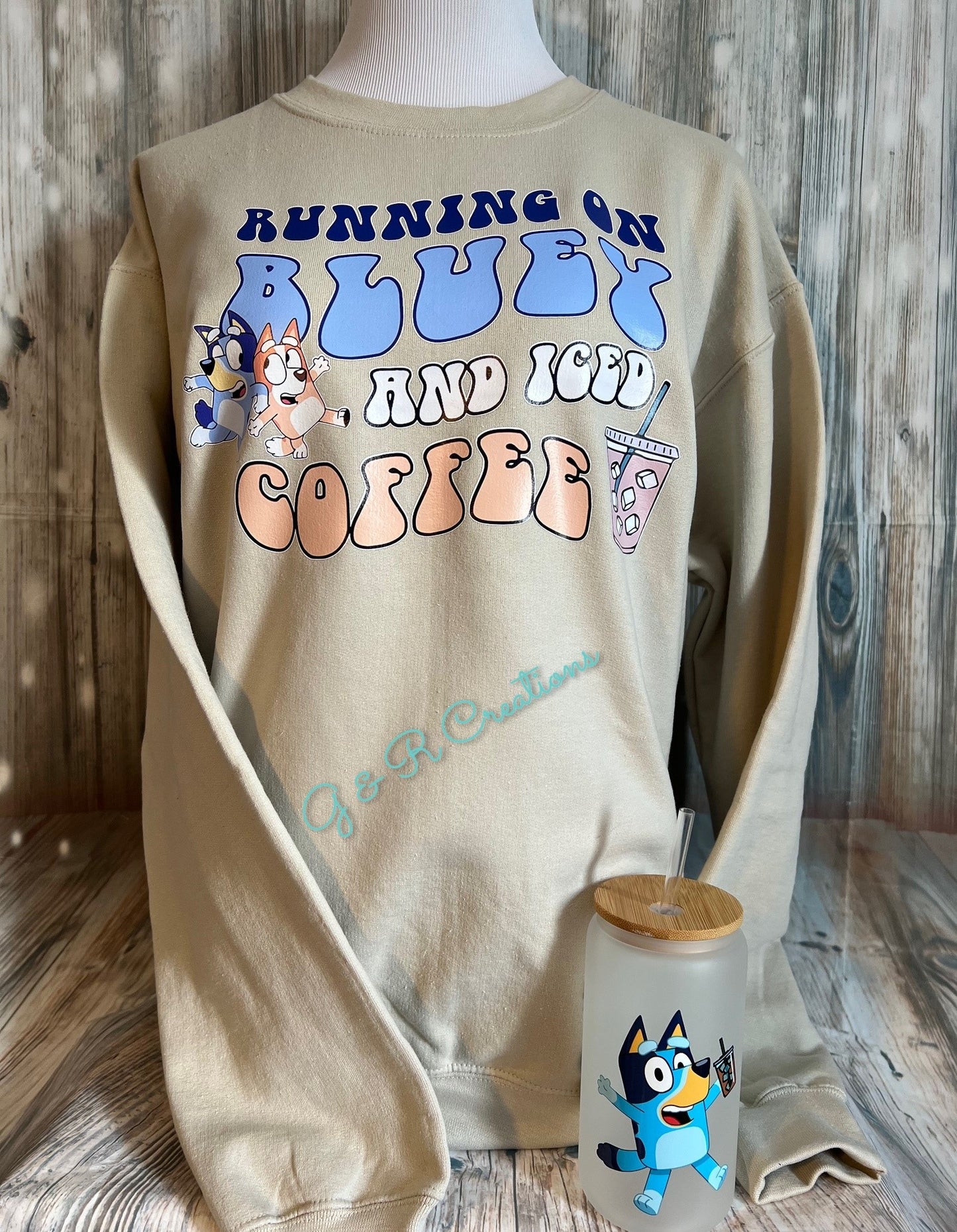 Running on Bluey and Iced Coffee Sweater