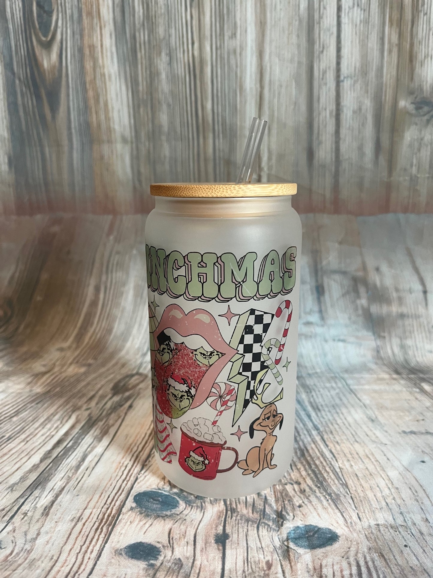 Grinchmas 16oz Glass Can